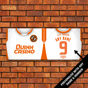Dundee Utd Personalised Aluminium Wall Art - Away Shirt 2024-25 Large